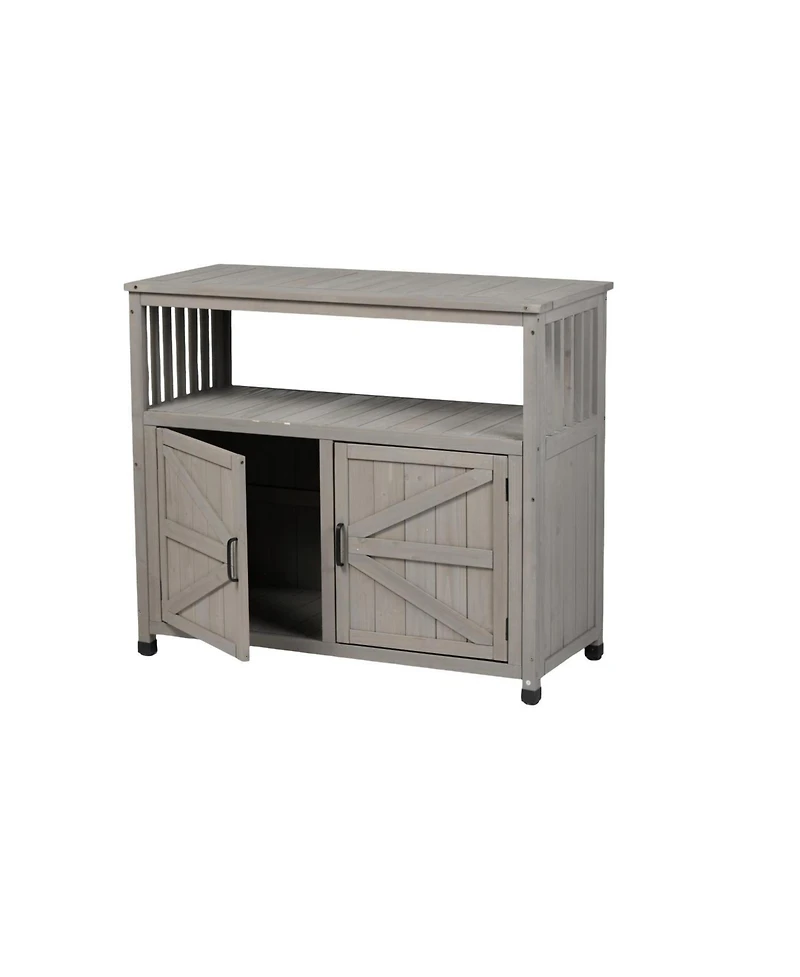 Streamdale Furniture Wooden Patio Bar Table Set with Storage