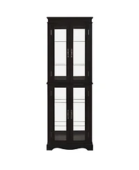 Streamdale Furniture Lighted Glass Curio Cabinet - Black