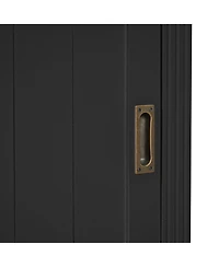 Streamdale Furniture 83.4" Bookshelf w/ Sliding Doors, Modern Bookcase, Black