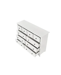 Streamdale Furniture White 10-Drawer Dresser - Modern Bedroom Storage