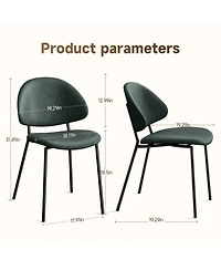 Streamdale Furniture Green Pu Leather Dining Chairs - Set of 4