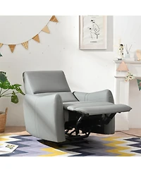 Streamdale Furniture Power Recliner, Wall Hugging, Zero Wall, Electric, Blue-gray