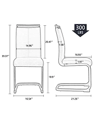 Streamdale Furniture Modern White Pu Leather Dining Chairs (Set of 4)