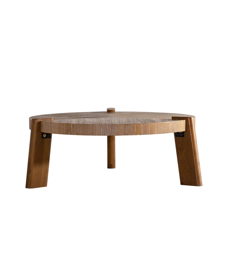 Streamdale Furniture Rustic Wood Round Coffee Table