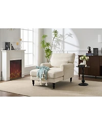 Streamdale Furniture Modern White Chaise Lounge Sofa Recliner