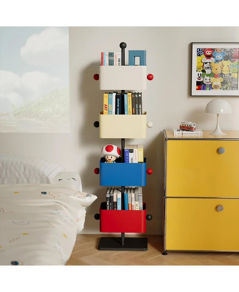 Streamdale Furniture Colored Iron Bedside Shelf/Side Table/Magazine Rack