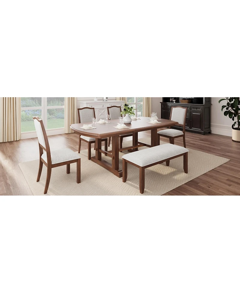Streamdale Furniture Extendable Wood Dining Set with 4 Chairs & Bench