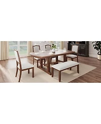 Streamdale Furniture Extendable Wood Dining Set with 4 Chairs & Bench