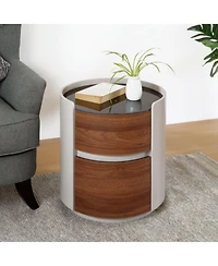 Streamdale Furniture Oval Side Table - Modern Design Smart Storage