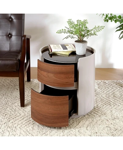 Streamdale Furniture Oval Side Table - Modern Design Smart Storage
