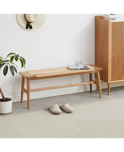 Streamdale Furniture Woven Oak Bench