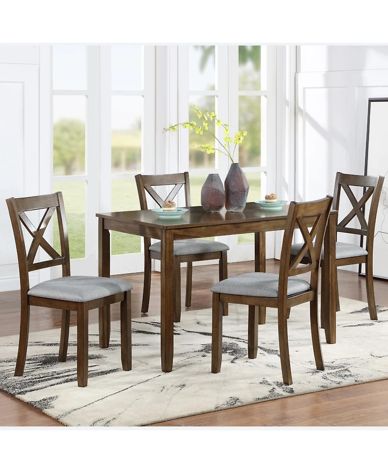 Streamdale Furniture Walnut Dining Chairs Set of 4