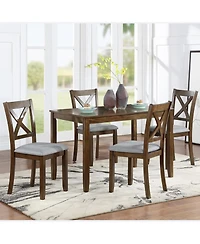 Streamdale Furniture Walnut Dining Chairs Set of 4