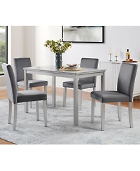 Streamdale Furniture 5-Piece Silver Grey Dining Set