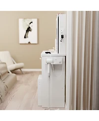 Streamdale Furniture 29.2" Vanity Table w/ Led Mirror Power Stool