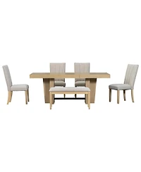Streamdale Furniture Streamdale Farmhouse Extendable Dining Table Set with Bench & 4 Chairs