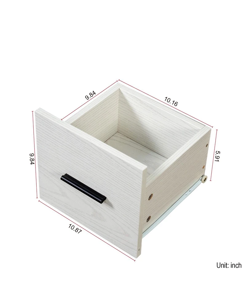 Streamdale Furniture Streamdale White Bookshelf with Pegboard & Drawer, 9 Cubbies