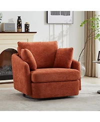 Streamdale FurnitureChenille Swivel Accent Chair with Pillows