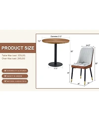Streamdale Furniture Streamdale 31.5" Round Dining Set- Wood Table & 4 Pu Chairs