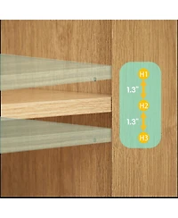 Streamdale Furniture Oak Buffet Cabinet Sideboard - Curved Wave Design