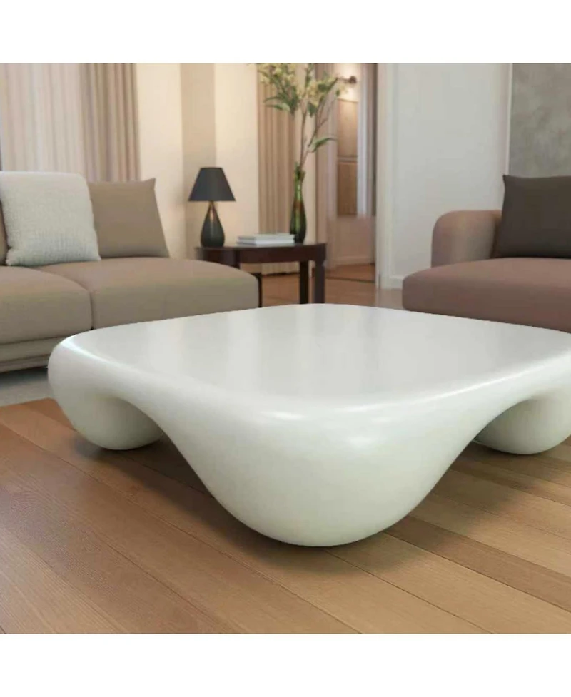 Streamdale Furniture Streamdale Modern Coffee Table Faux Travertine Textured for Livingroom/Office