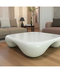 Streamdale Furniture Streamdale Modern Coffee Table Faux Travertine Textured for Livingroom/Office