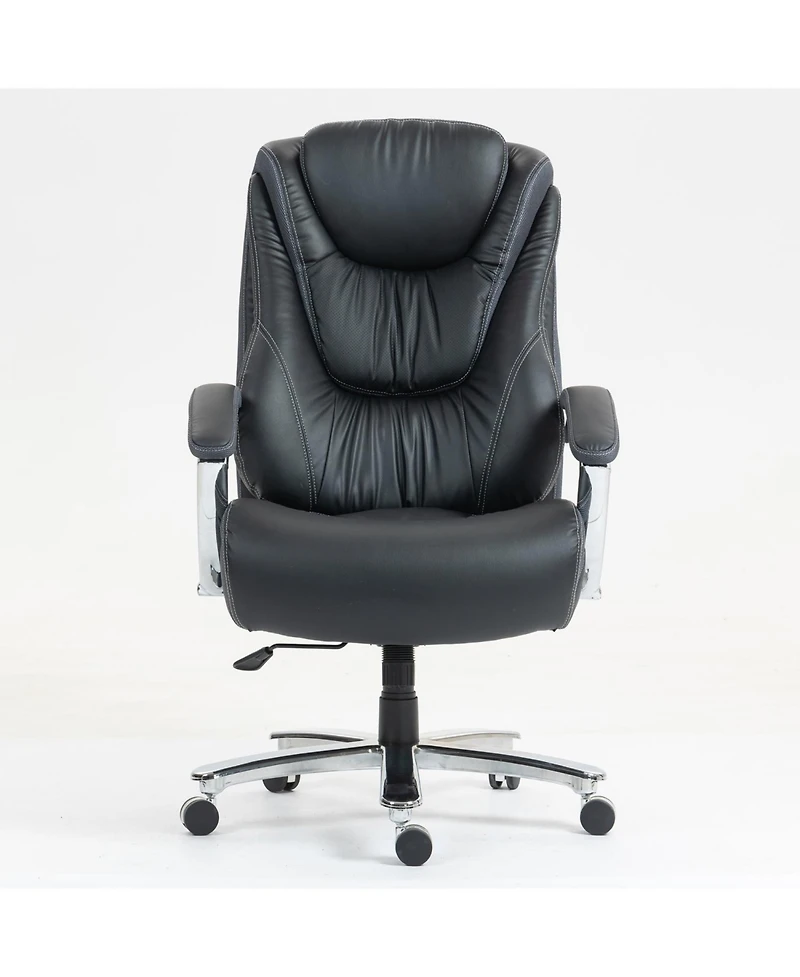 Streamdale Furniture Ergonomic Pu Leather Office Chair with Lumbar Support