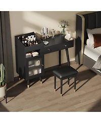 Streamdale Furniture Vanity Desk with Drawers Cabinet & Charging Port