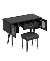 Streamdale Furniture Vanity Makeup Table Set Charging Port