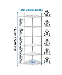Streamdale Furniture 6-Tier Corner Wire Shelf