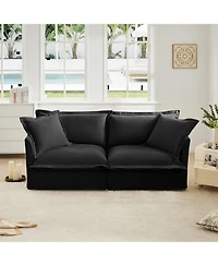 Streamdale Furniture Slipcovered 2-Seat Chenille Sofa Detachable Cover