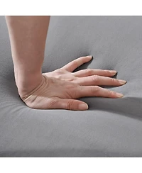 Streamdale Furniture Streamdale 87" Chesterfield Velvet Sofa, Roll Arm, Nailhead Trim