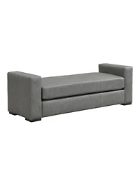 Streamdale Furniture Stylish and Durable Grey Faux Leather Ottoman
