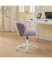 Streamdale Furniture Violet Artificial Rabbit Hair Office Chair