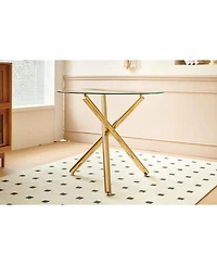 Streamdale Furniture 4–6 Pc. Glass Top Dining Set with Mid-Century Design