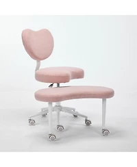 Streamdale Furniture Meditation Chair Plus - Cross Legged, Wheels, Lumbar Support, Pink