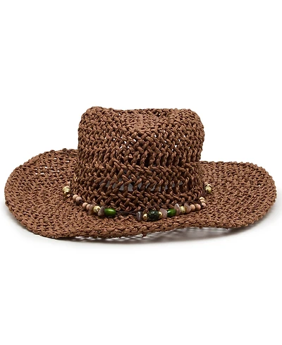 Steve Madden Beaded Trim Classic Western Hat