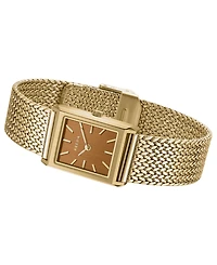 Breda Women's 'Virgil Tethered' Gold Stainless Steel Mesh Watch, 20mm