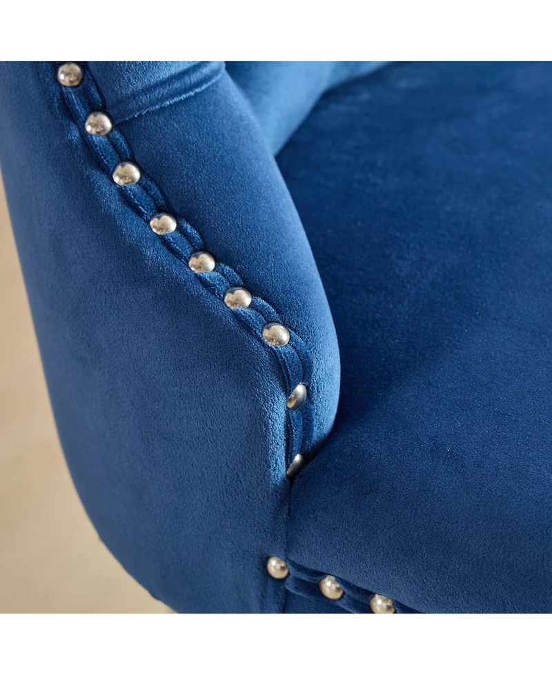 Streamdale Furniture + 25" 2-Pack + Velvet + Button Back + Counter Height Bar Stools