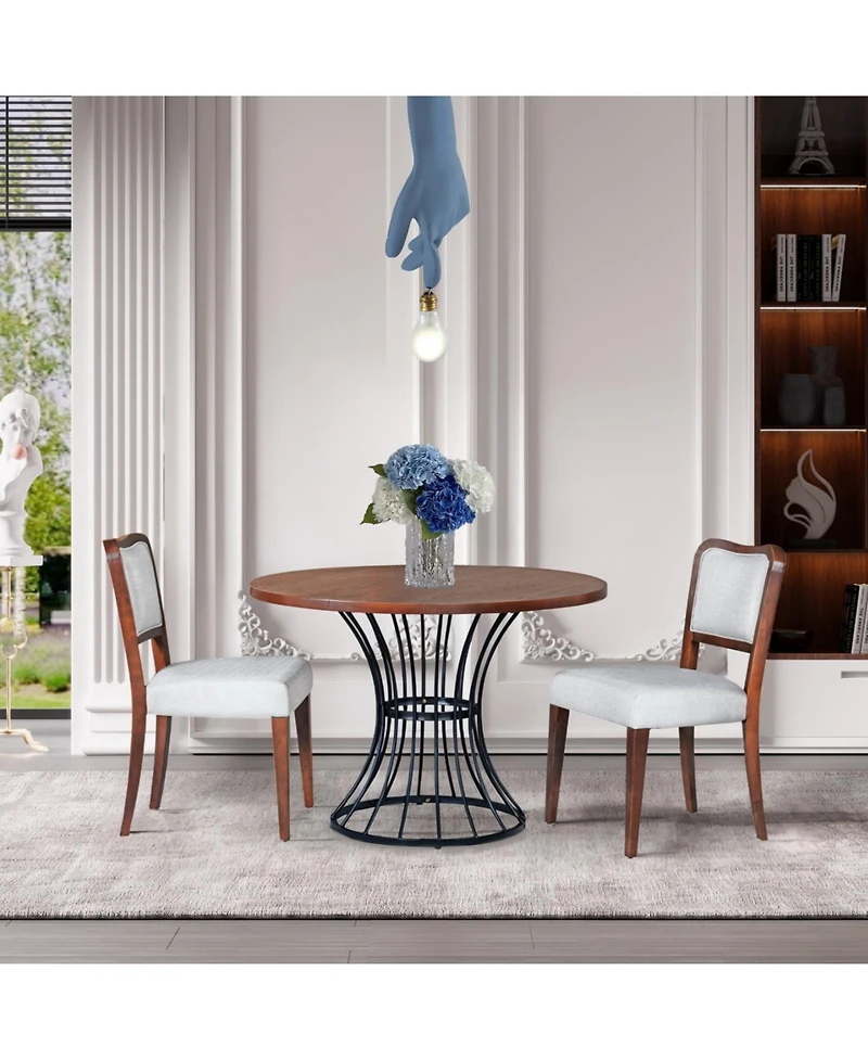 Streamdale Furniture 42" Round Oak Dining Set- Table & 2 Chairs