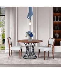 Streamdale Furniture 42" Round Oak Dining Set- Table & 2 Chairs