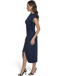 Vince Camuto Women's Funnel Neck Shirred Waist Bodycon Dress