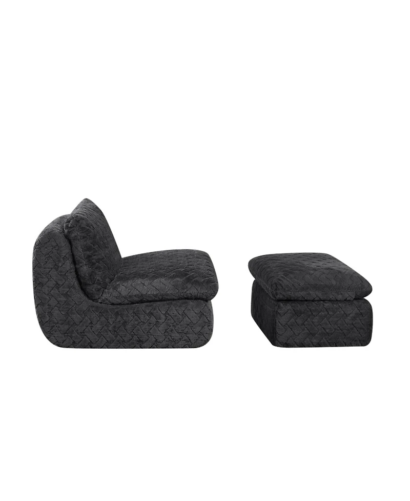 Streamdale Furniture Full Compression sofa chair with swivel add Ottoman