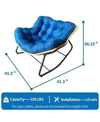 Streamdale Furniture Rattan Rocking Chair, Anti-Tip, 450LB Capacity.