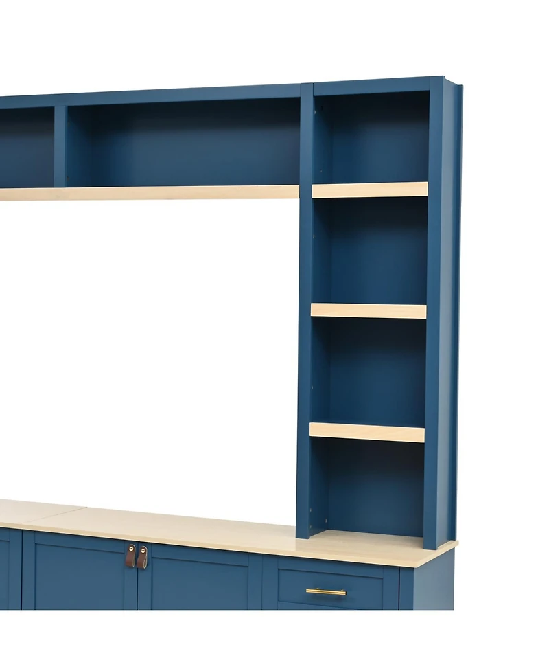 Streamdale Furniture Farmhouse Entertainment Center Wall Unit for 75" Tv