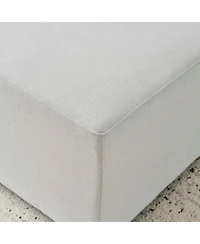 Streamdale Simple White Long Ottoman, Practical Furniture for Living Room and Bedroom