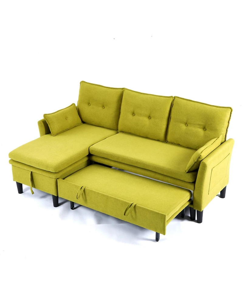 Streamdale Furniture Streamdale Green L-Shaped Sectional Sofa with Storage