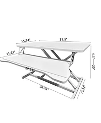 Streamdale Furniture 32" Height-Adjustable Desk Converter with Dual Monitor & Laptop Workstation