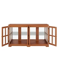 Streamdale Furniture + 1 Pc + Wood (Dark Oak) + Led Lighting + Curio Cabinet