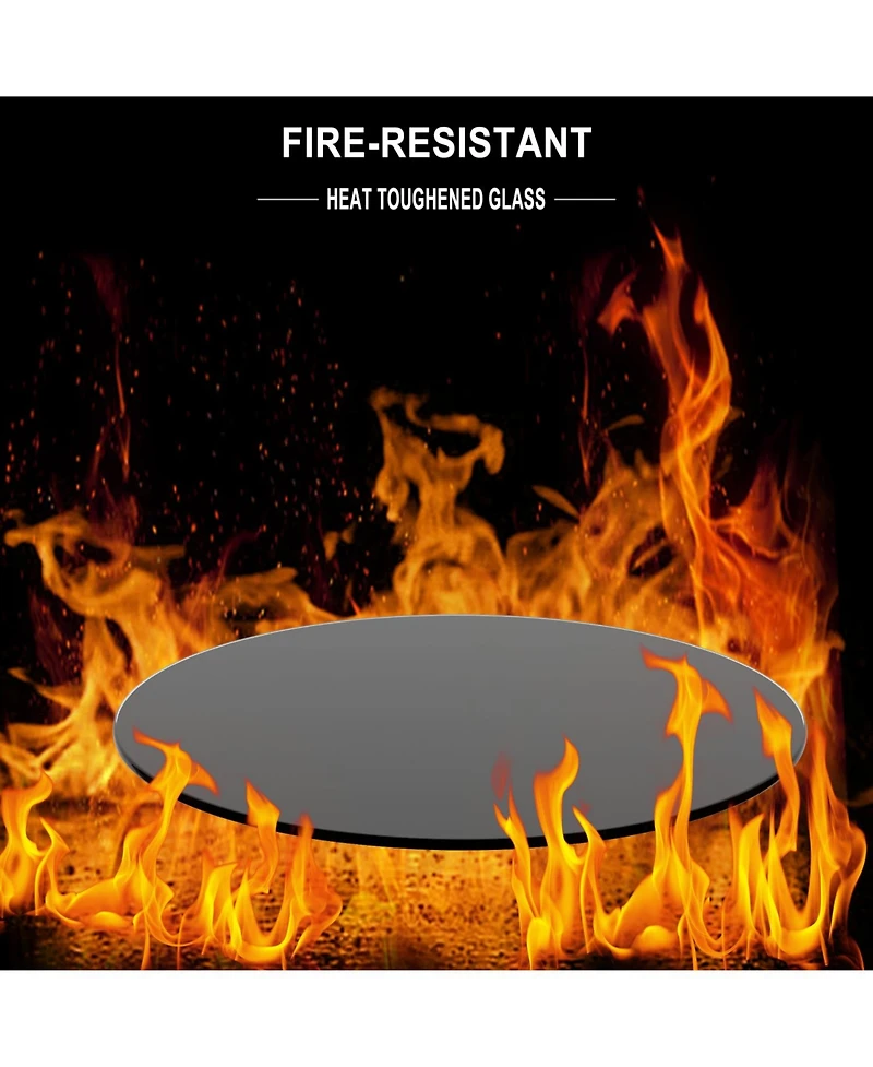 Streamdale Furniture 20" Round Black Tempered Glass Table Top